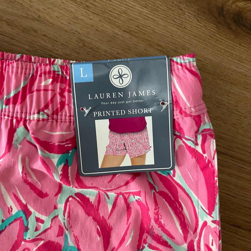 🆕Lauren James Pink Floral Swim Shorts Large - Picture 4 of 5